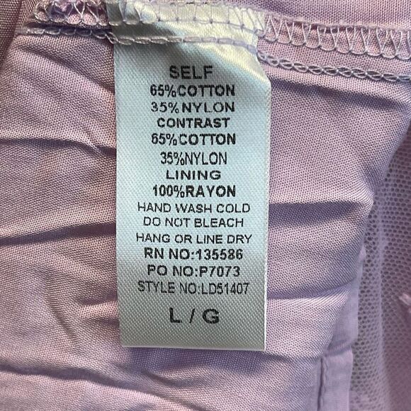 NWOT Dress Women's Large Lilac Crochet Lace Overlay Mesh Sleeveless Maxi V Neck - Picture 8 of 16